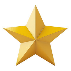 Fototapeta premium A Single, Golden, Five-Pointed Star on a White Background