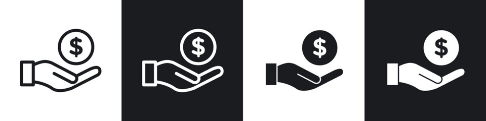 Contribution line icon vector illustration set.