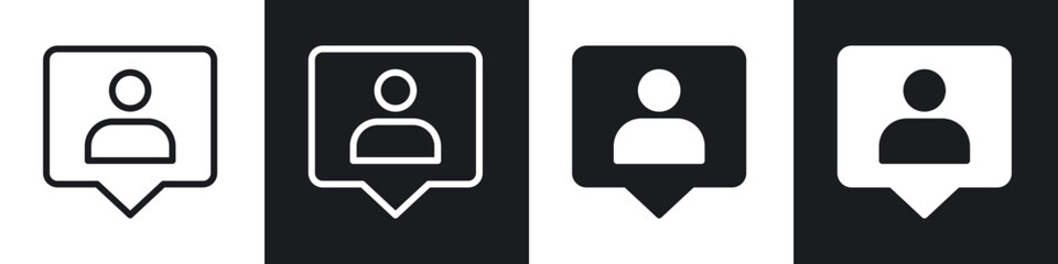 Follower line icon vector illustration set.