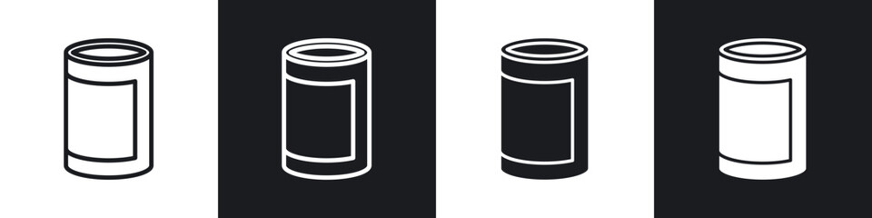 Canned food line icon vector illustration set.