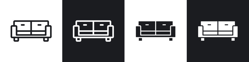 Sofa line icon vector illustration set.