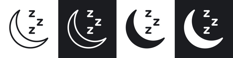 Zzz line icon vector illustration set.