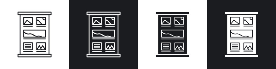 Storyboard line icon vector illustration set.