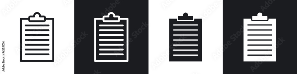 Poster summary line icon vector illustration set.