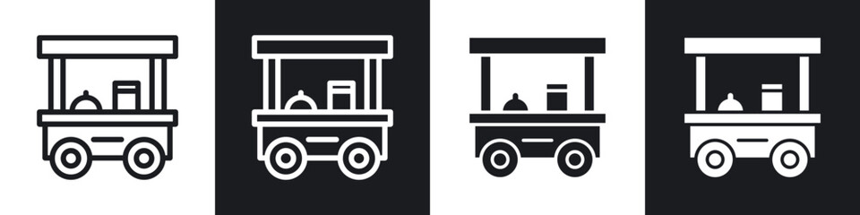 Food cart line icon vector illustration set. © iconic