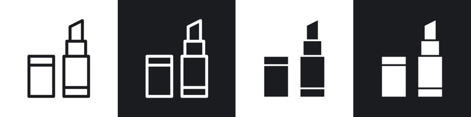Lip balm line icon vector illustration set.