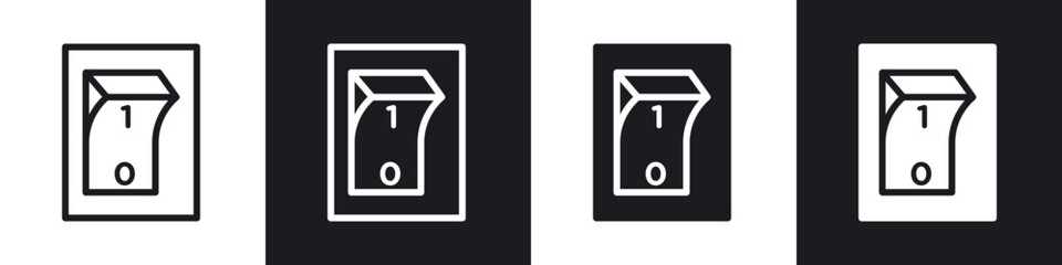 Electric switch line icon vector illustration set.