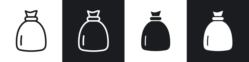 Trash bag line icon vector illustration set.