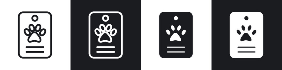 Dog tag line icon vector illustration set.