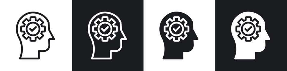 Realization line icon vector illustration set.