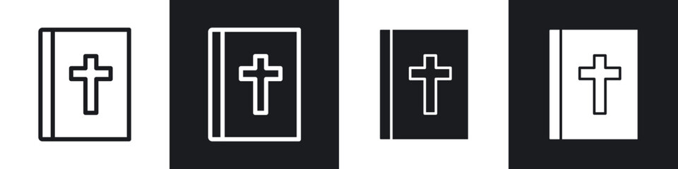 Obraz premium Bible line icon vector illustration set.