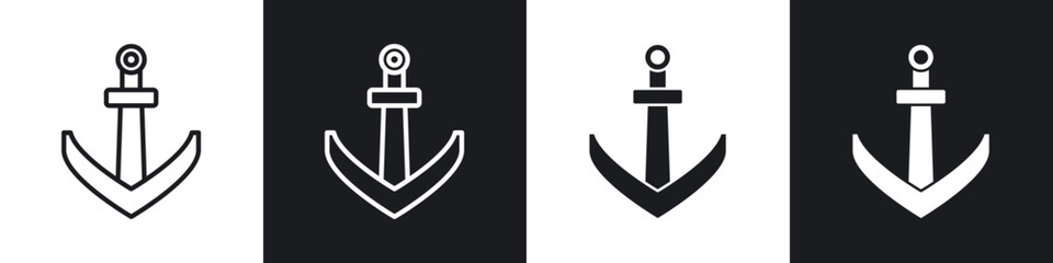 Anchor line icon vector illustration set.