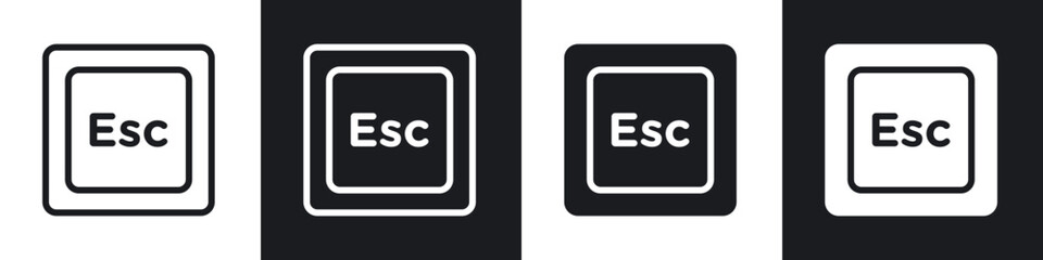 ESC line icon vector illustration set.