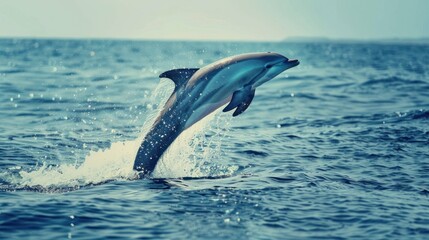 Fototapeta premium Dolphin Leaping out of the Ocean