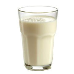 Glass of Milk with a Thin Layer of Foam on Top