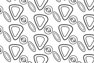 Seamless pattern with an eye-catching black and white cartoon design, perfect for wallpaper or fabric prints