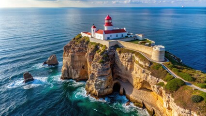 Drone footage of iconic lighthouse Cabo de S?o Vicente in Algarve, drone, footage, lighthouse, Cabo de S?o Vicente, Algarve