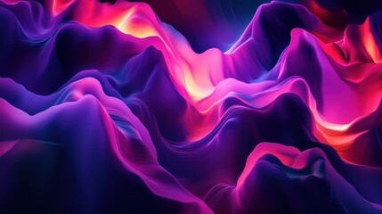 Obraz premium Abstract Wavy Landscape with Vivid Purple and Pink Hues