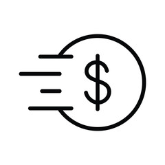 Fast money transfer icon line vector design in trendy style