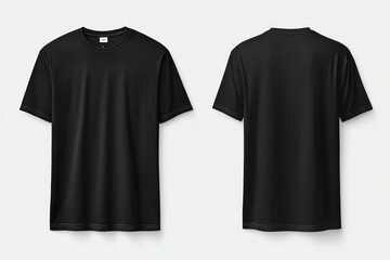 Naklejka premium Black Tshirt Mockup Front and Back Isolated created with Generative AI