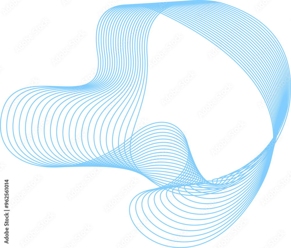 Poster abstract curved wave element