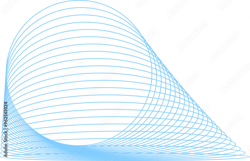 Poster abstract curved wave element
