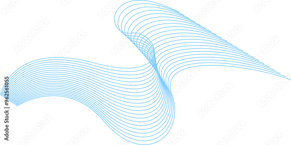 Poster abstract curved wave element