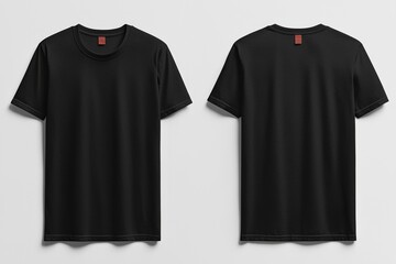 Black Tshirt Mockup Front and Back Isolated created with Generative AI