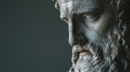 Weathered ancient greek statue face