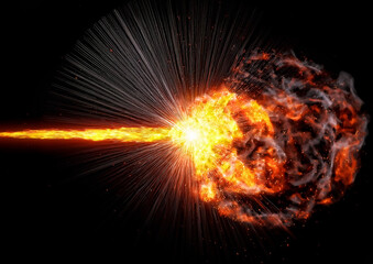 Fototapeta premium fiery explosion background. 3d rendering, 3d illustration.