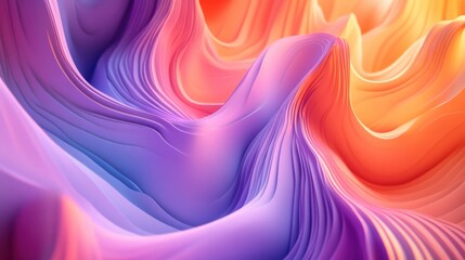Obraz premium Abstract Wavy Pattern in Vibrant Purple and Orange Hues