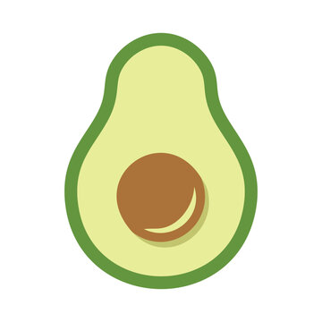 green avocado fruit simple flat design