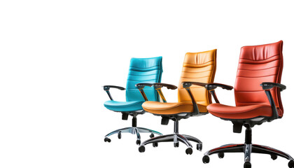 Set of office chairs isolated on white background 