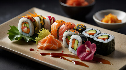 sushi on a plate