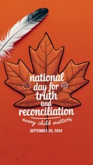 Phone background for National Day for Truth and Reconciliation in Canada on September 30, Every child matters 