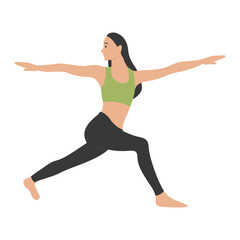 Yoga Pose Girl Cartoon Illustration. Flat Vector Character Design