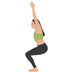 Yoga Pose Girl Cartoon Illustration. Flat Vector Character Design