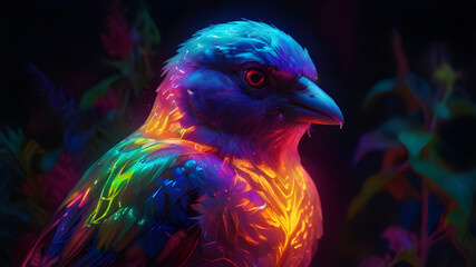 Intricate floral design to realistic birds portrait.