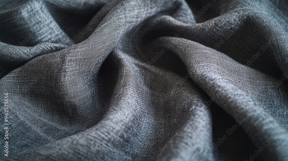 Poster elegant grey fabric featuring soft textures and subtle patterns in natural light