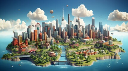 Obraz premium World Urban Planning Day, November 8, Generative AI