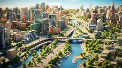 Obraz premium World Urban Planning Day, November 8, Generative AI