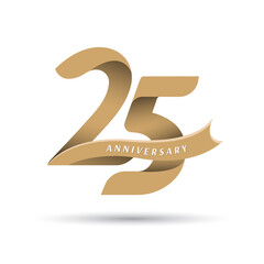 25th anniversary celebration logotype with modern elegant number design