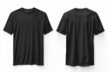 Black Tshirt Mockup Front and Back Isolated created with Generative AI