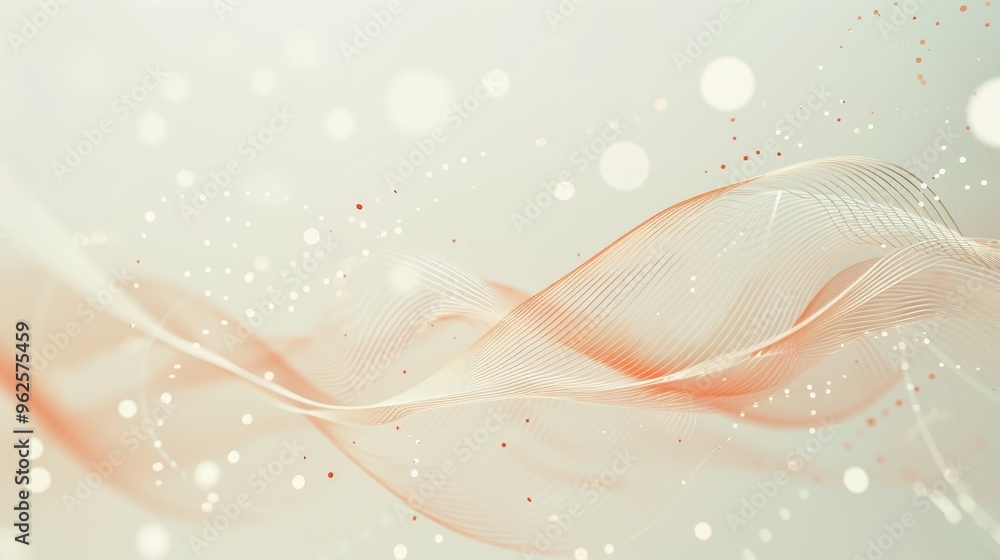 Poster a mesmerizing abstract design featuring flowing lines and dotted patterns in soft pastel hues. this 