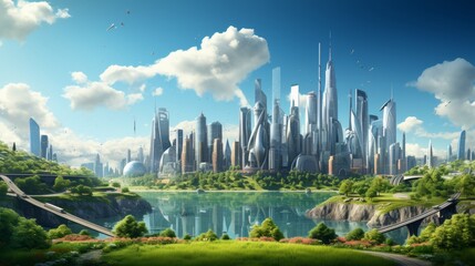 Naklejka premium World Urban Planning Day, November 8, Generative AI