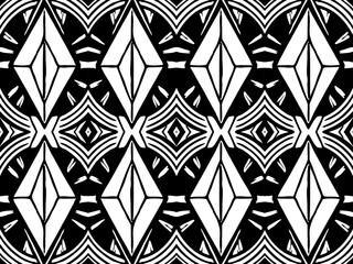 Fototapeta premium Seamless black and white pattern on materials, for use in graphics