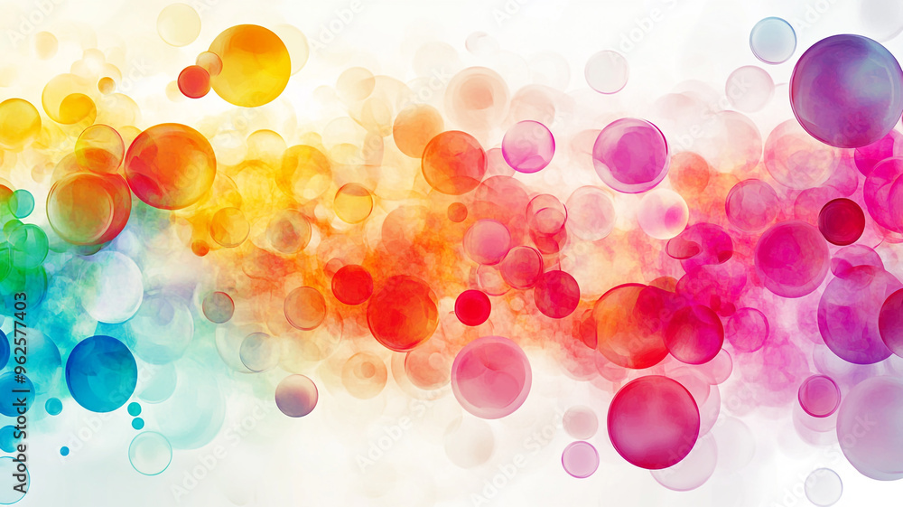 Aufkleber colorful abstract illustration of overlapping circles creating a vibrant, dynamic background
