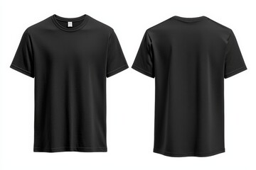 Black Tshirt Mockup Front and Back Isolated created with Generative AI