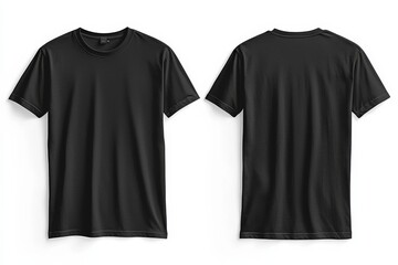 Black Tshirt Mockup Front and Back Isolated created with Generative AI