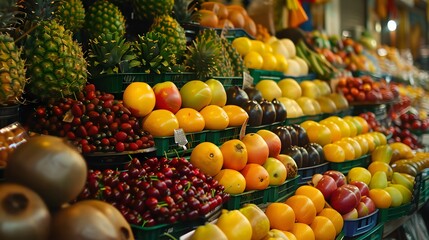 Fresh Produce at a Market Stall